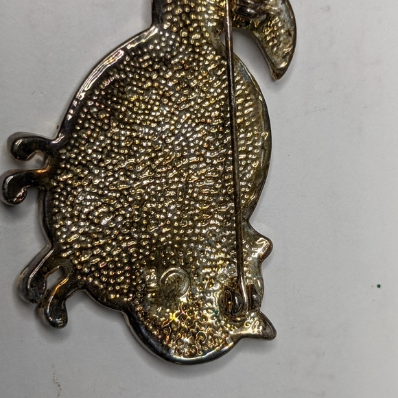 Sterling Silver & black enamel Vtg Live Cat brooch - Picture 2 of 4